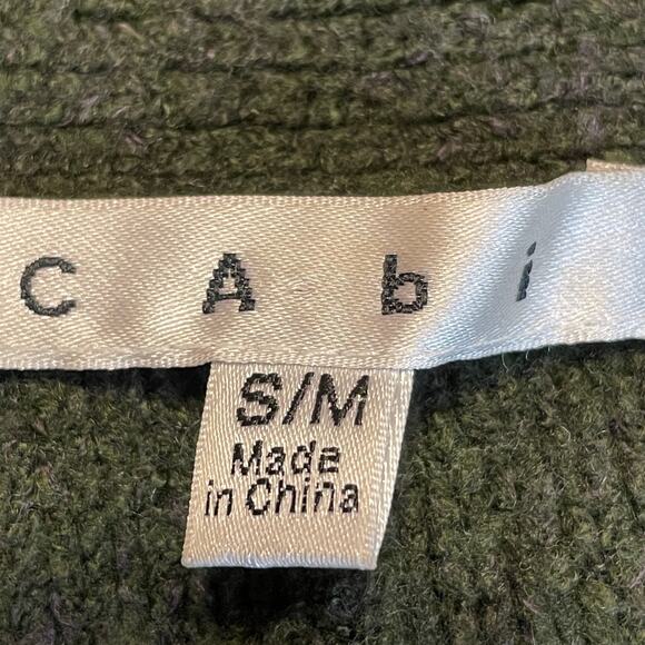 CAbi 145 Green Open Front Short Dolman Sleeve Oversized Sweater Cardigan S/M - Picture 10 of 12